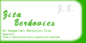 zita berkovics business card